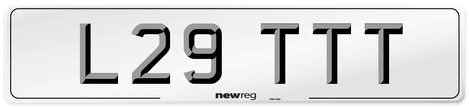 L29 TTT Number Plate from New Reg